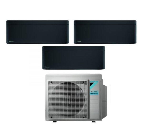 Daikin Bluevolution Trial Split Inverter Airconditioner STIJLVOLLE ZWARTE 7+7+18 serie met 3MXM52N R-32 Geïntegreerde Wi-Fi 7000+7000+18000 Zwarte Kleur - Italiaanse Garantie