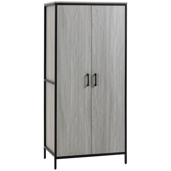 Easycomfort Kledingkast 2 Fronten met Onderdelen en Barapparatuur 80x50x179cm, Grijs