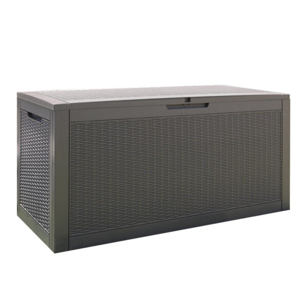 EASYCOMFORT Rattan Effect Garden Chest 380L with Seat for 2 People