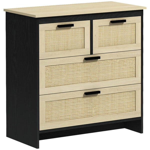 Easycomfort Cassette 4 Cassette in Truciolato en Rotan voor Woonkamer en Slaapkamer, 80x38x80 cm