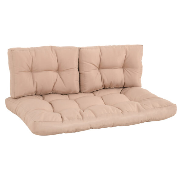 EASYCOMFORT Pallet Cushions Set of 3 Seat and Back Cushions for Sofa Bench with Pallets, Beige Polyester