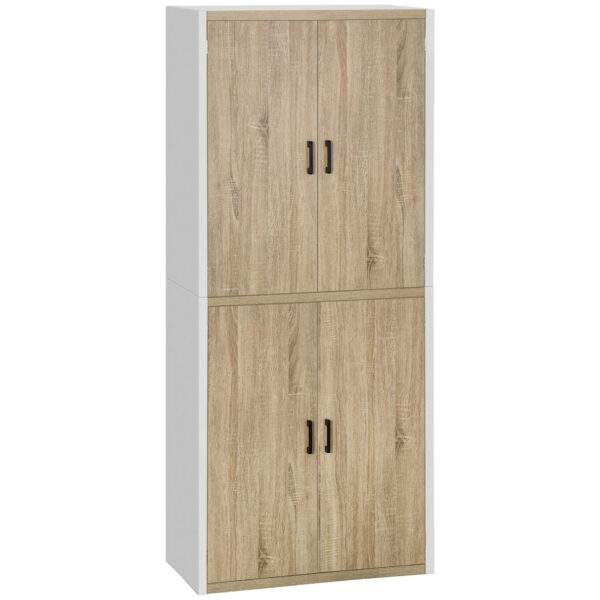 Easycomfort Wood MDF Kitchen Dispensa with 4 Adjustable Rips and 4 Doors, 80x40x182 cm