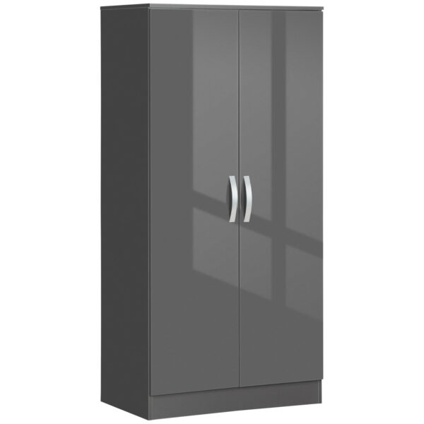Easycomfort 2-fronten kledingkast met Truciolate panelen en Asta, anti-rebalt design, 76x47x160 cm, grijs