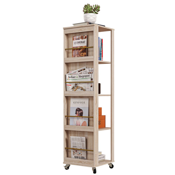 Easycomfort Libreria Portariviste Modern 4-delige bank in hout met touw, 40x40x150cm, Quercia