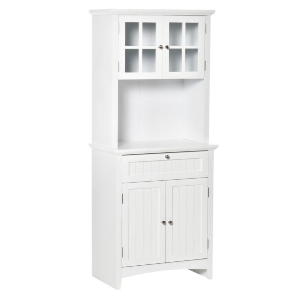 Easycomfort Mobile High Dispensation with 2 Cabinets, Adjustable Rope and Support Plan, in MDF, 68.6x40x164 cm, White