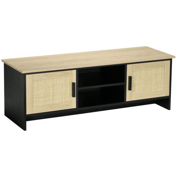 Easycomfort Mobiele TV-deur tot 60" met 2 kasten en touwopening in Boho-stijl, 120x40x42 cm