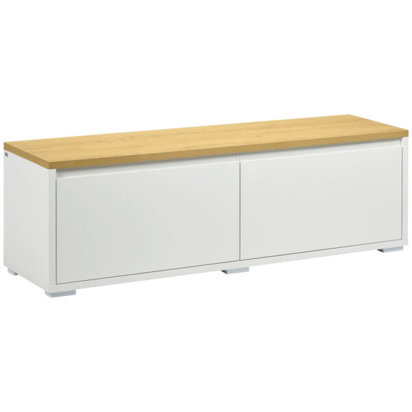 Easycomfort Mobile TV Door up to 65" with Cabinet and Front to Ribalta in Truciolato, 140x37x45cm, White and Color Wood
