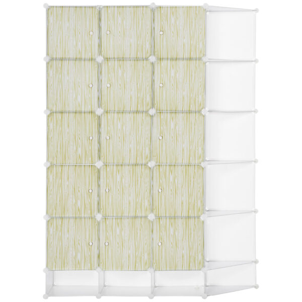 Easycomfort Mobiele Modulaire Schoenbesparende Ruimte, Kubus- en Driehoekpanelen in PP en Staal, 145x47x196 cm, Wit