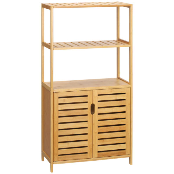 Easycomfort Bathroom Furniture with 2 Open Rope and 2 Front Wardrobe in Bamboo 60x30x120cm