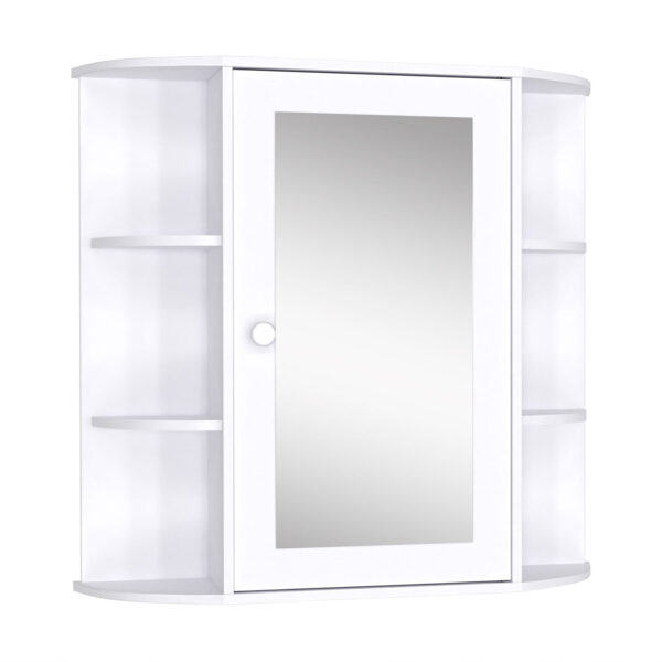EasyComfort Bathroom Pen Furniture, Bathroom Wardrobe with Mirror, Central Roof and White Wood Mesh (60 x 17 x 63 cm)