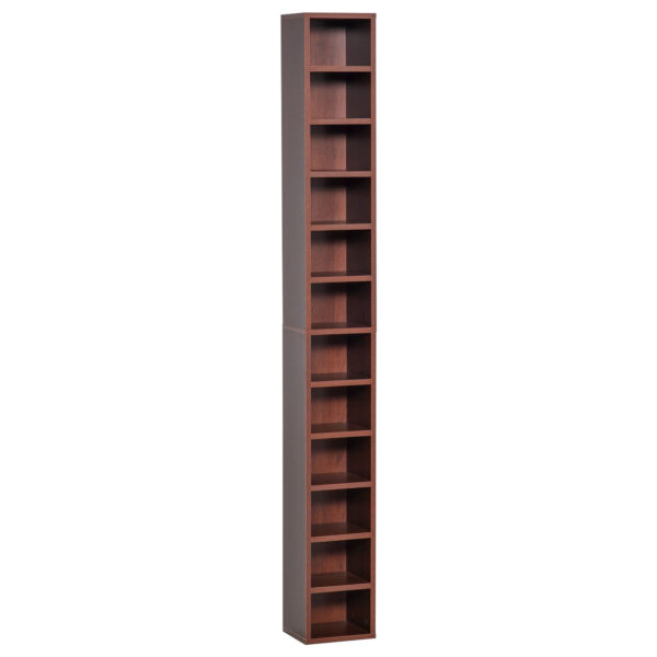 EasyComfort Furniture CD Wall Doors with Elegant Functional Simple Sleeves in Brown Mobile Wood 21 x 20 x 175cm