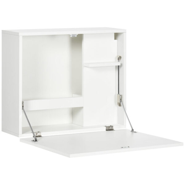 Easycomfort Bureau met Pieghevole-wand en ruimtebesparend, voor thuis en op kantoor, in Truciolato en MDF, 60x21,5x50 cm, wit
