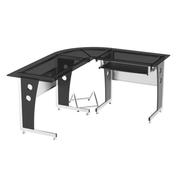 Easycomfort - Hoek Bureau voor Computer Bureau van Kantoor Deur PC 164 x 139 x 75cm Zwart
