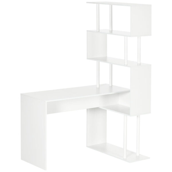 Easycomfort Moderne Hoekschroef voor Kantoor en Studio met 4 Niveaus, 120x80x176 cm, Wit