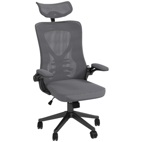Easycomfort Verstelbare Bureaustoel met Hoes, Leren Ondersteuning en Armbanden, 65x64x120-130 cm