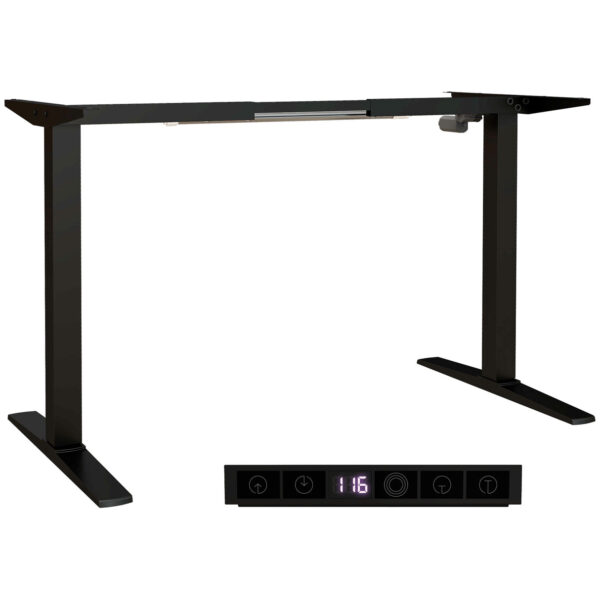 Easycomfort in hoogte verstelbare elektrische bureaustoel met depressieve modus, 110x60x71-116 cm, zwart