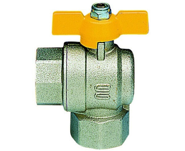 Enolgas Angle Stop With Butterfly For Gas Nickel Plated Female Full Bore Angle Ball Valve 1/2'' Cod S2861/2