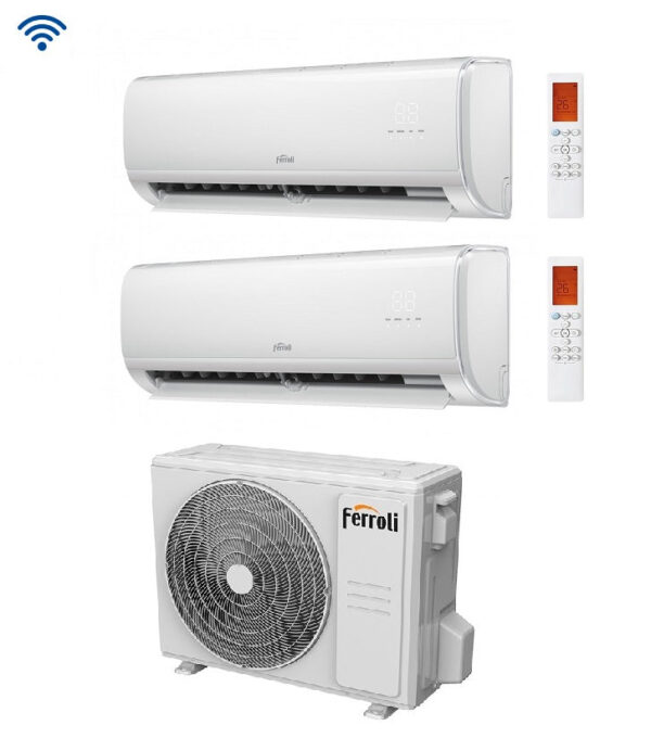 Ferroli Giada M Dual Split Inverter Air Conditioner 9000+9000 btu with 21-3 Integrated Wi-Fi Alexa and Google HOME 9+9 - NEW