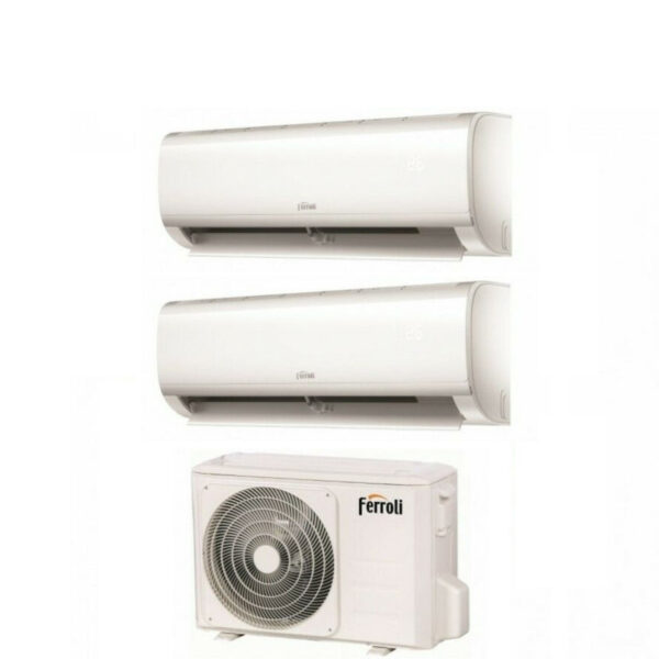 Air Conditioner Ferroli Dual Split Inverter R32 Series Diamond M 7000+12000 with 14-2 7+12 Wi-Fi Integrated