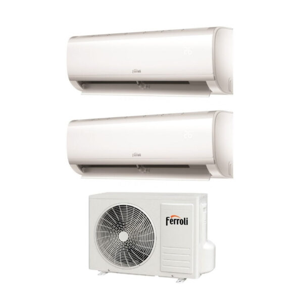 Ferroli Dual Split Inverter Airconditioner AMBRA M 9+12 Serie met 18-2 R-32 Geïntegreerde Wi-Fi 9000+12000 - Nieuw
