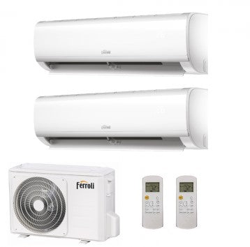 Ferroli Dual Split Inverter Air Conditioner AMBRA M 9+18 Series with 27-3 R-32 Integrated Wi-Fi 9000+18000 - New