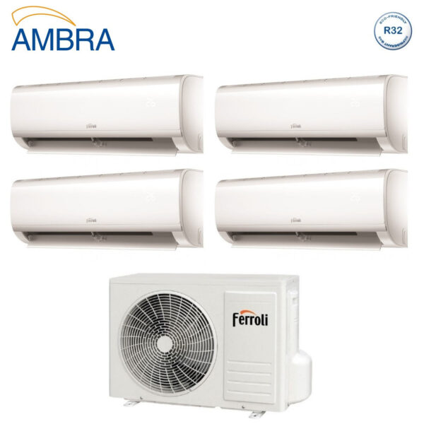 Ferroli Quadri Split Inverter Airconditioner AMBRA M Serie 7+7+7+9 met 28-4 R-32 Geïntegreerde Wi-Fi 7000+7000+9000 - Nieuw