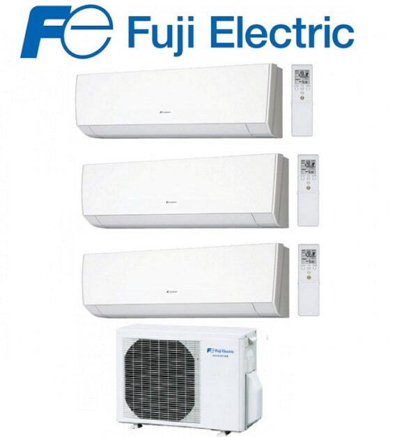 FUJI ELECTRIC INVERTER TRIAL SPLIT WALL MOUNTED AIR CONDITIONER LM 9+9+9 series with ROG18L 9000+9000