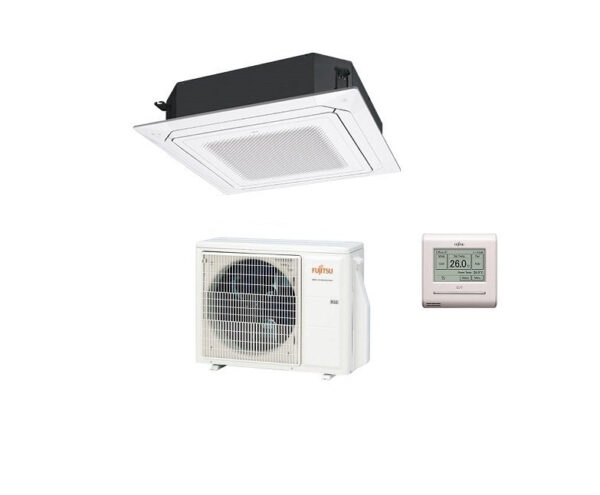 Fujitsu Airconditioner 4-weg cassette KR circulaire flow serie 36000 Btu R-32 code. 3NGF88370 Wit AUXG36KRLB - NIEUW