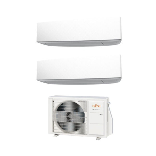 Fujitsu Dual Split Inverter Airconditioner KE 7+7 serie met AOYG14KBTA2 R-32 Wi-Fi Optioneel 7000+7000 Kleur Wit - Nieuw