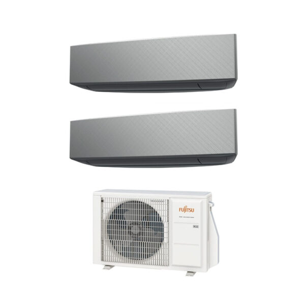 Fujitsu Dual Split Inverter Airconditioner KE 7+9 serie met AOYG18KBTA2 R-32 Wi-Fi Optioneel 7000+9000 Kleur Zilver - Nieuw