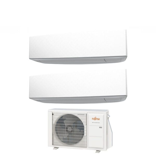 Fujitsu Dual Split Inverter Air Conditioner KE WHITE 12+14 series with AOYG18KBTA2 R-32 Integrated Wi-Fi 12000+14000 White Color