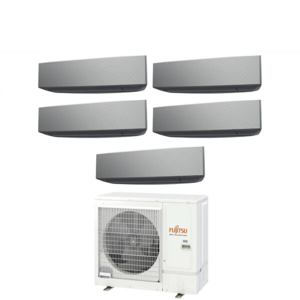 Fujitsu Penta Split Inverter Air Conditioner KE SILVER series 9+9+9+12+12 with AOYG36KBTA5 R-32 Integrated Wi-Fi 9000+9000+12000+12000 Silver Color