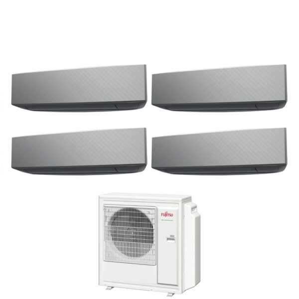 Fujitsu Quadri Split Inverter Airconditioner KE SILVER serie 12+12+12+12+12 met AOYG30KBTA4 R-32 Geïntegreerde Wi-Fi 12000+12000+12000+12000 Witte kleur