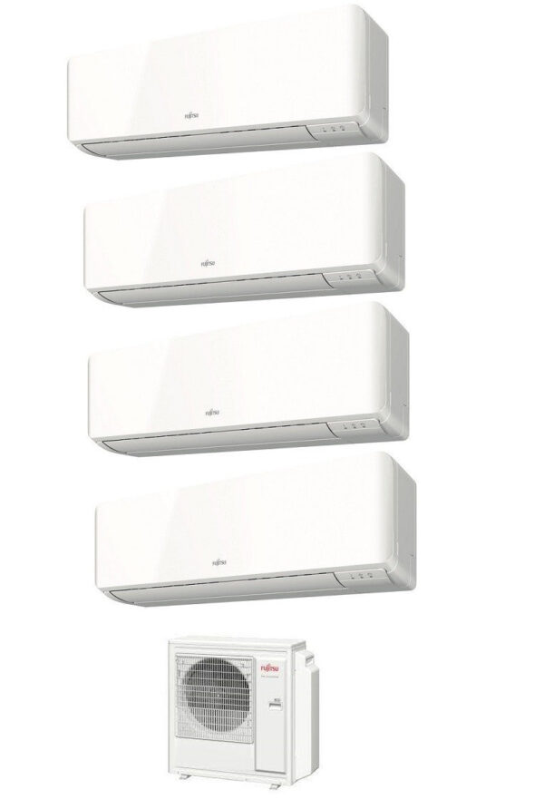 Fujitsu Quadri Split Inverter Airconditioner KM 7+7+7+12 serie met AOYG30KBTA4 R-32 Wi-Fi Optioneel 7000+7000+7000+12000 - Nieuw