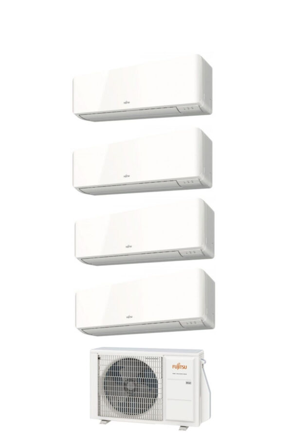 Fujitsu Quadri Split Inverter Airconditioning KM 9+9+9+12 serie met AOYG30KBTA4 R-32 Wi-Fi Optioneel 9000+9000+9000+12000 - Nieuw
