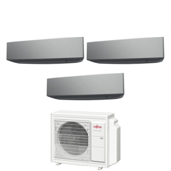 Airconditioner Fujitsu Trial Split Inverter Serie KE SILVER 7+7+14 met AOYG24KBTA3 R-32 Wi-Fi Geïntegreerd 7000+7000+14000 Kleur Wit