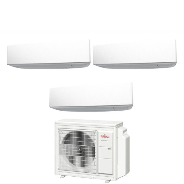 Fujitsu Trial Split Inverter Airconditioner KE WHITE serie 9+9+9 met AOYG24KBTA3 R-32 Geïntegreerde Wi-Fi 9000+9000+9000 Witte kleur