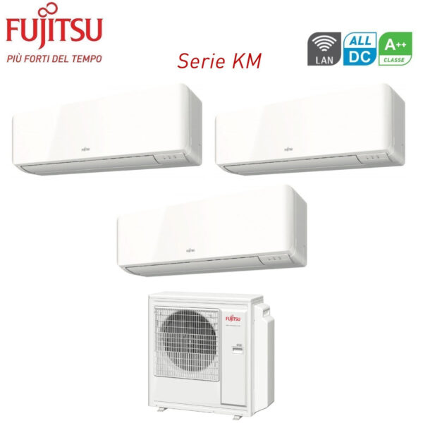 Fujitsu Trial Split Inverter Airconditioning KM 9+9+18 serie met AOYG30KBTA4 R-32 Wi-Fi Optioneel 9000+9000+18000 - Nieuw