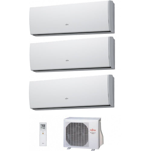 FUJITSU TRIAL SPLIT WALL INVERTER Airconditioner SLIDE LU 9+9+12 serie met AOYG24LAC3 9000+9000+12000 SLYDE