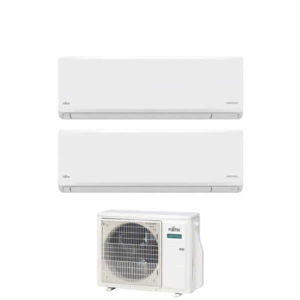 Fujitsu Dual Split Inverter KN AIRSTAGE 12+12 with AOEG18KBCA2 R-32 Wi-Fi Integrated