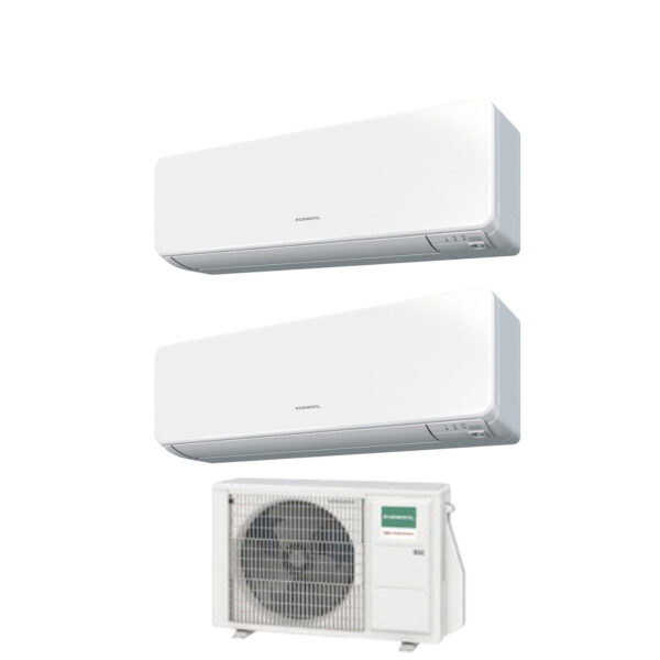 Algemene Fujitsu Dual Split Inverter Airconditioning KGTB 7+9 serie met AOHG14KBTA2 R-32 Wi-Fi Optioneel 7000+9000