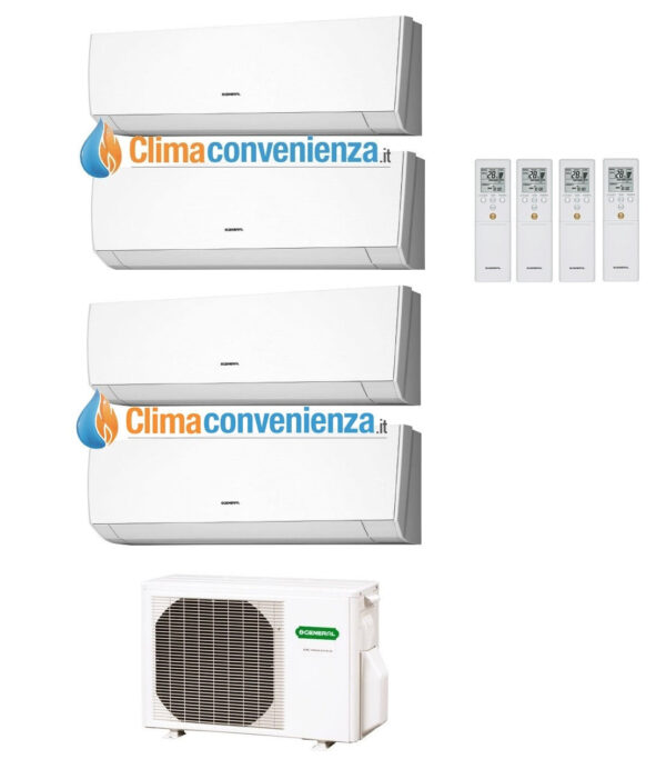 Fujitsu General Split Inverter Airconditioner LM-serie 9000+9000+9000+12000 met AOHG30LAT4 9+9+9+12 LMCA