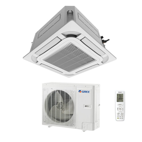 Gree 8-weg cassette airconditioner 48000 Btu GUD140T/AT R-32 Optionele driefase Wi-Fi met afstandsbediening en paneel inbegrepen - Nieuw
