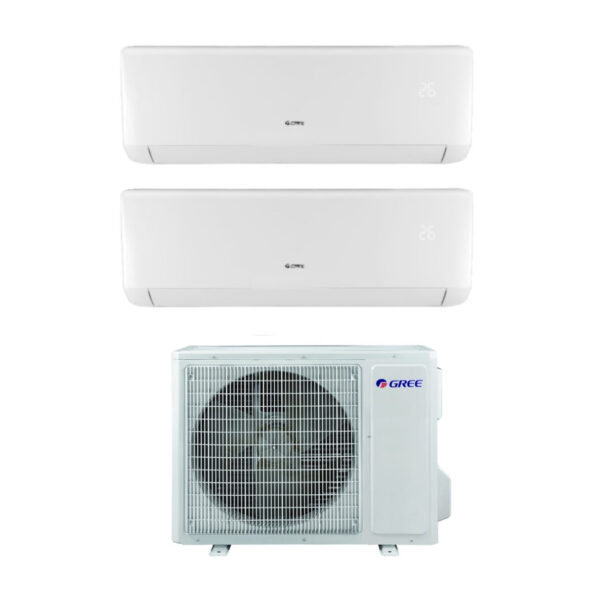 Airco Green Dual Split Inverter Serie BORA 9+12 met GWHD18NK6KO R-32 9000+12000