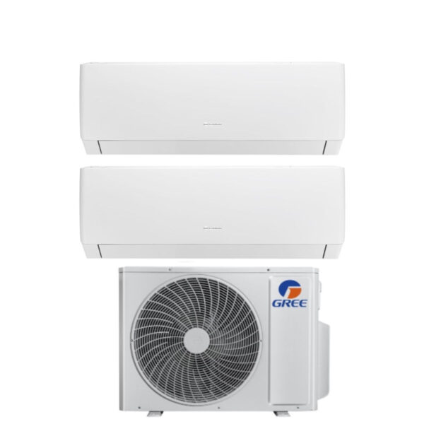 Airconditioner Gree Dual Split Inverter Serie PULAR 7+24 met GWHD(36)NK6OO R-32 Wi-Fi Geïntegreerd 7000+24000