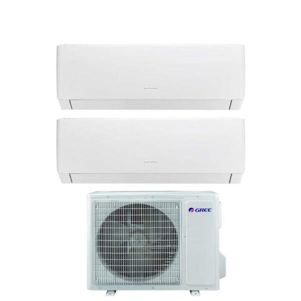 Air Conditioner Gree Dual Split Inverter Series PULAR 7+9 with GWHD(14)NK6OO R-32 Wi-Fi Integrated 7000+9000