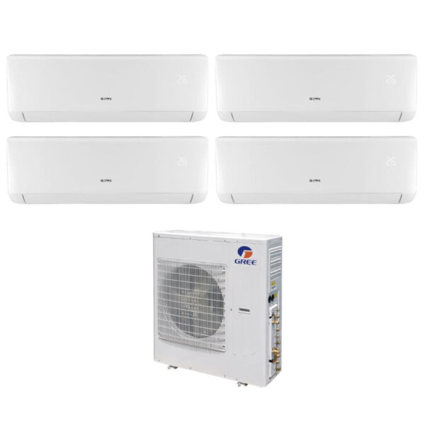 Groene Quadri Split Inverter Airconditioner BORA serie 9+9+12+12 met GWHD36NK6LO R-32 9000+9000+12000+12000