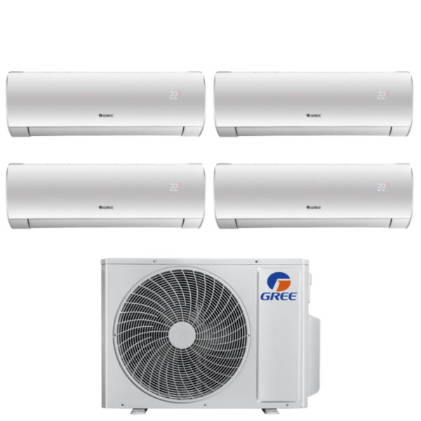 Groene Quadri Split Inverter Airconditioner FAIRY serie 9+9+9+18 met GWHD(36)NK6LO R-32 Geïntegreerde Wi-Fi 9000+9000+9000+18000