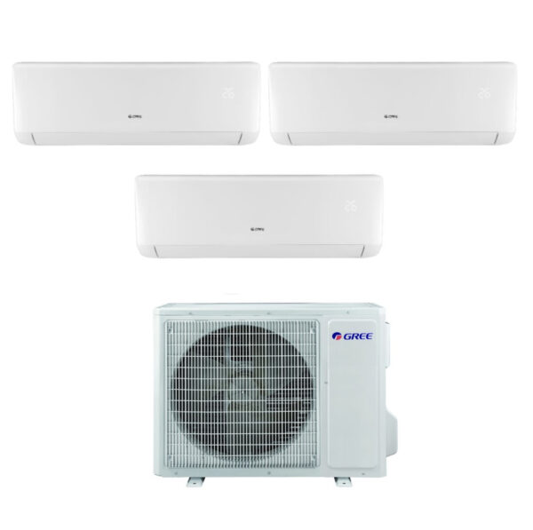 Groene proef split inverter airconditioning BORA 9+9+9 serie met GWHD24NK6KO R-32 9000+9000+9000