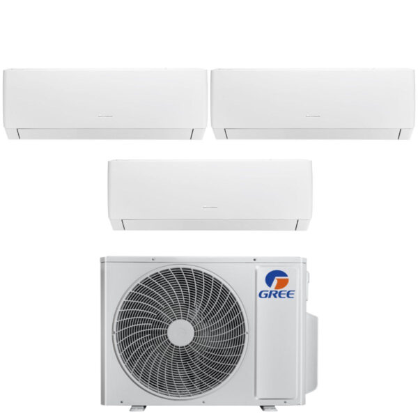 Gree Trial Split Inverter Air Conditioner PULAR series 7+7+18 with GWHD(28)NK6OO R-32 Integrated Wi-Fi 7000+7000+18000